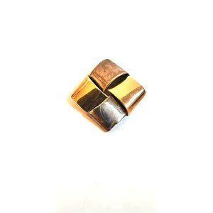 Vintage MCM Style Silver Gold Sterling 14k Gold Women's Signed Brooch